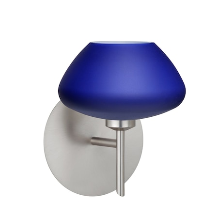 Besa Lighting Peri Mini Sconce, Blue Matte, Satin Nickel Finish, 1x5W LED 1SW-541087-LED-SN